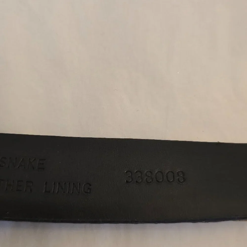 NINE WEST EXTRA LARGE GENUINE SNAKE BELT SIMULATED LEATHER LINING CREAM BLACK
